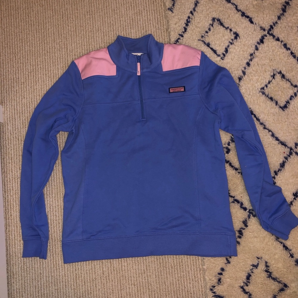 Vineyard vines pink and blue pull over jacket